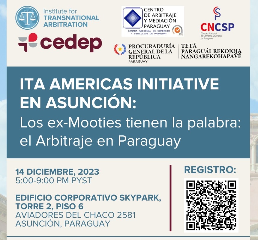 Se desarrollará un espacio para discutir sobre el estado actual del arbitraje denominado: “Los ex-Mooties tienen la palabra: el Arbitraje en Paraguay”.